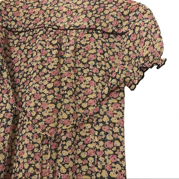 Vintage twentyone Floral Ditsy Print Frill Blouse - Picture 6 of 8